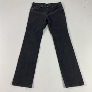 Levi's 505 Straight Jeans Womens 8L Gray Mid Rise Charcoal Denim Tall 29x34
